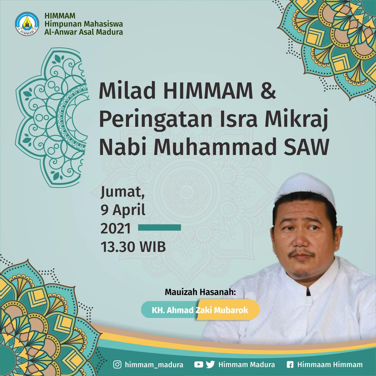 HimmamM's tweet photo. Milad HIMMAM dan Peringatan Isra Mikraj Nabi Muhammad SAW

#himmammadura #ppalanwar3 #staialanwar #isramiraj #madura #santri #santrisarang https://t.co/bQ95f9J5fw