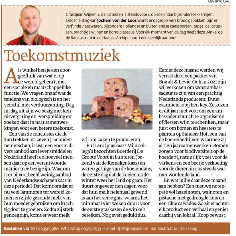 COLUMN
Seizoensproducten zijn een ode aan de natuur en deze maand zijn we verkozen tot <a href="/worstmakers/">Brandt & Levie</a> ambassadeur. Weet wat er op je bord ligt. Producten met een verhaal en koop lokaal. Tot zo!