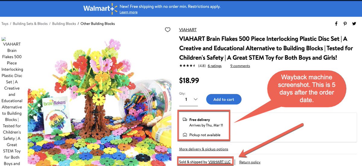 Well, because no one actually has a Walmart + membership, whereas there are 150 million prime members. So the cost went from being $18.99 with free shipping to $15.99 + $5.99 = $21.98 for most people.See how Brain Flakes looked before we had WFS vs. now