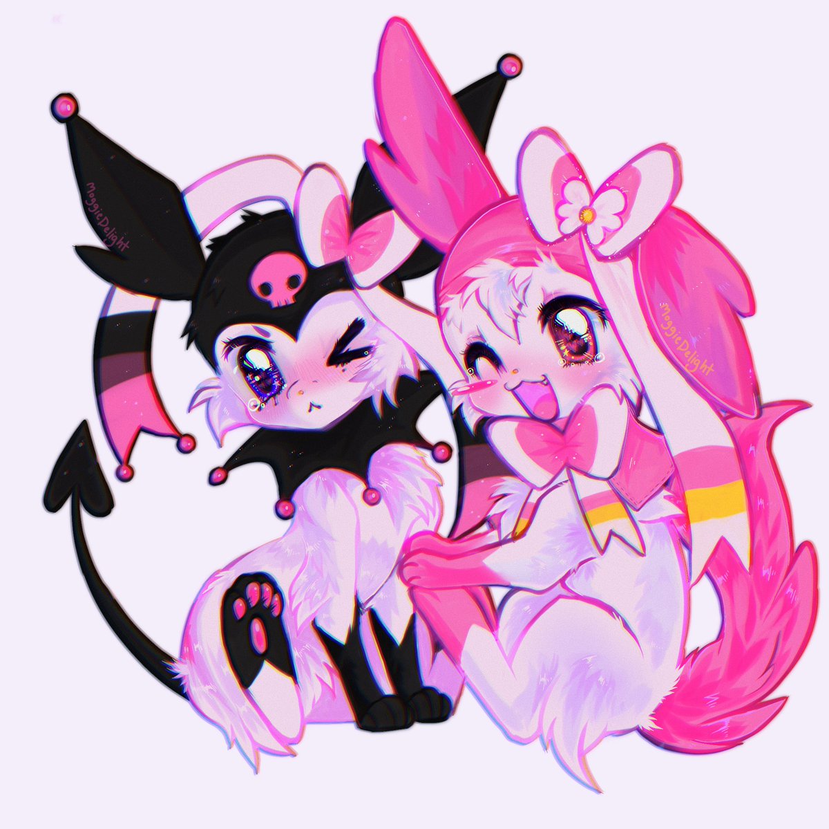 MAIMEDW0LF's tweet photo. Kuromi x My Melody sylveon GFS!!!!! >W<
💌🌙💘💌 #pokemon #kuromi #mymelody https://t.co/wFxDReU5QY