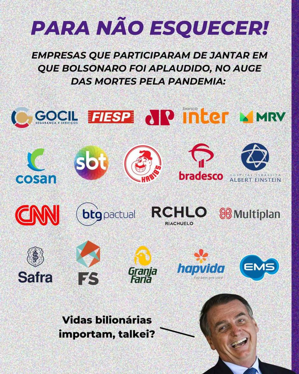 davidmirandario's tweet image. Será que foi muito difícil tirar a mão do bolso cheio da grana pra aplaudir um genocida?

Eis os sócios do genocídio.