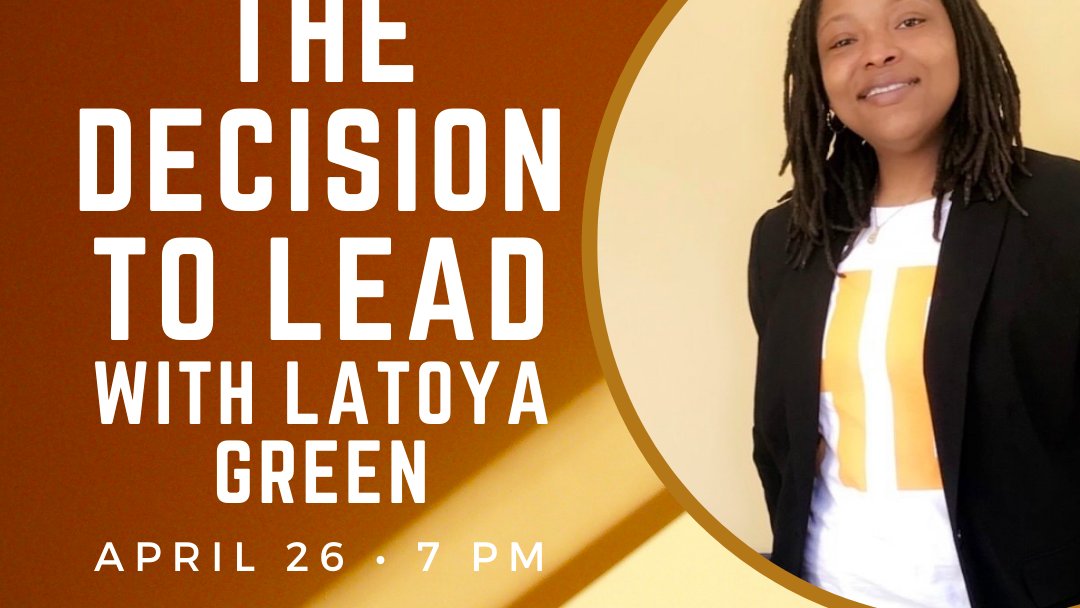 EsuCommProgram's tweet photo. We are excited to welcome back @emporiastate alumna LaToya Green. Join us for her virtual talk "The Decision to Lead" on Monday, April 26, at 7 p.m. Register at https://t.co/R3onVa3f7R today! 

#ESUCommProgram #StingersUp #communication #leadership https://t.co/4YD6GijIGM