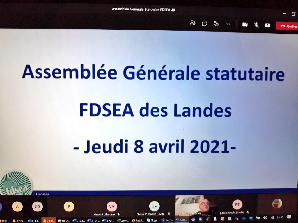 IsabelleCaumet's tweet photo. Clôture AG @FDSEA40 par son Président @LesparreFrancoi : #Eau, #Emploi, #EGAlim, #PAC, ... et un travail prospectif pr donner des perspectives. Un #syndicalisme dynamique, une base solide et des responsables professionnels engagés, au sein d'un réseau @FNSEA_Nlle_Aqui @FNSEA https://t.co/OEuJkOKyQB