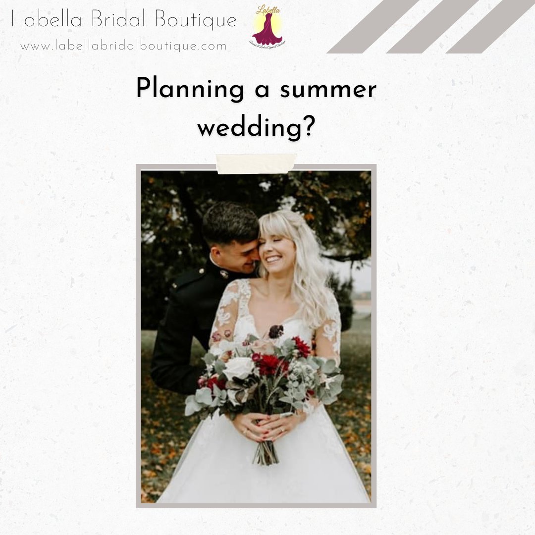 GoChicGoLabella's tweet photo. Choose a light, breathable fabric for your summer wedding to keep the heat in control like silk, tulle, organza, or chiffon. Also, consider lace fabrics that are light like Chantilly lace, which is very thin and will allow your skin to breathe.

#Labella #2021Bride #2021Wedding https://t.co/T3GGMmGNhS