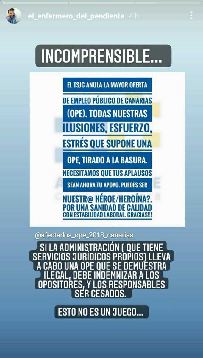juli_ojanguren's tweet photo. Meses estudiando, horas y horas preparando una oposición para, más de 2 años después de haber hecho el examen, todo el sacrificio no haya servido para nada #afectadosOPE #afectadosOPE2018canarias https://t.co/8PF7EVJNeG