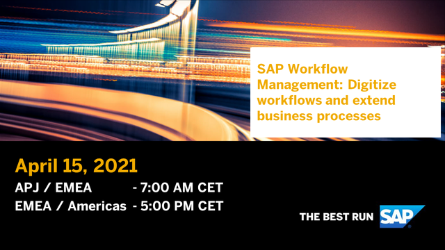 lrieu's tweet photo. 🔁 "SAP Workflow Management: Digitize workflows and extend business processes" 💡 Experience how to accelerate your projects. 📅1️⃣ APJ / EMEA ➡️ https://t.co/3dRAy4HmpW 📅2️⃣ EMEA / Americas ➡️ https://t.co/Q4sCGOlxYF https://t.co/plZkTIUNHk https://t.co/t6VKW4iO7c