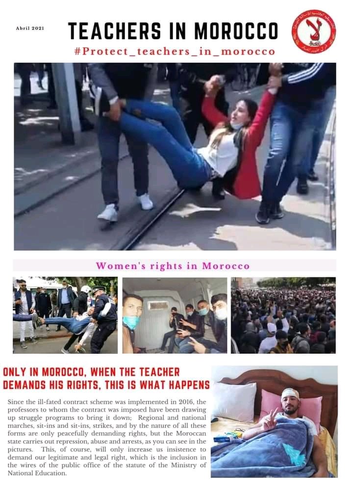 rafia_mohammad's tweet photo. teacher's rights in Morocco
#protect_teachers_in_morocco
#free_teachers_in_morocco
#not_for_arrest
#stop_kindapping_teachers_in_morocco https://t.co/xPEIxaZEX8