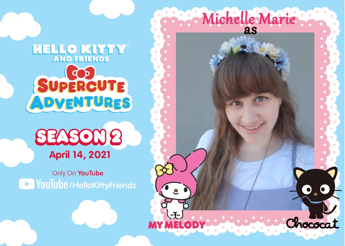 MichelleAMarie's tweet photo. Season 2 of #HelloKittyandFriends Supercute Adventures is on the way! In addition to returning as My Melody, I'm so happy to announce that I also voice Chococat! He's super smart and helpful. Working on this show has been such a heartwarming and fun experience.❤️ https://t.co/GoZKHTDn5G