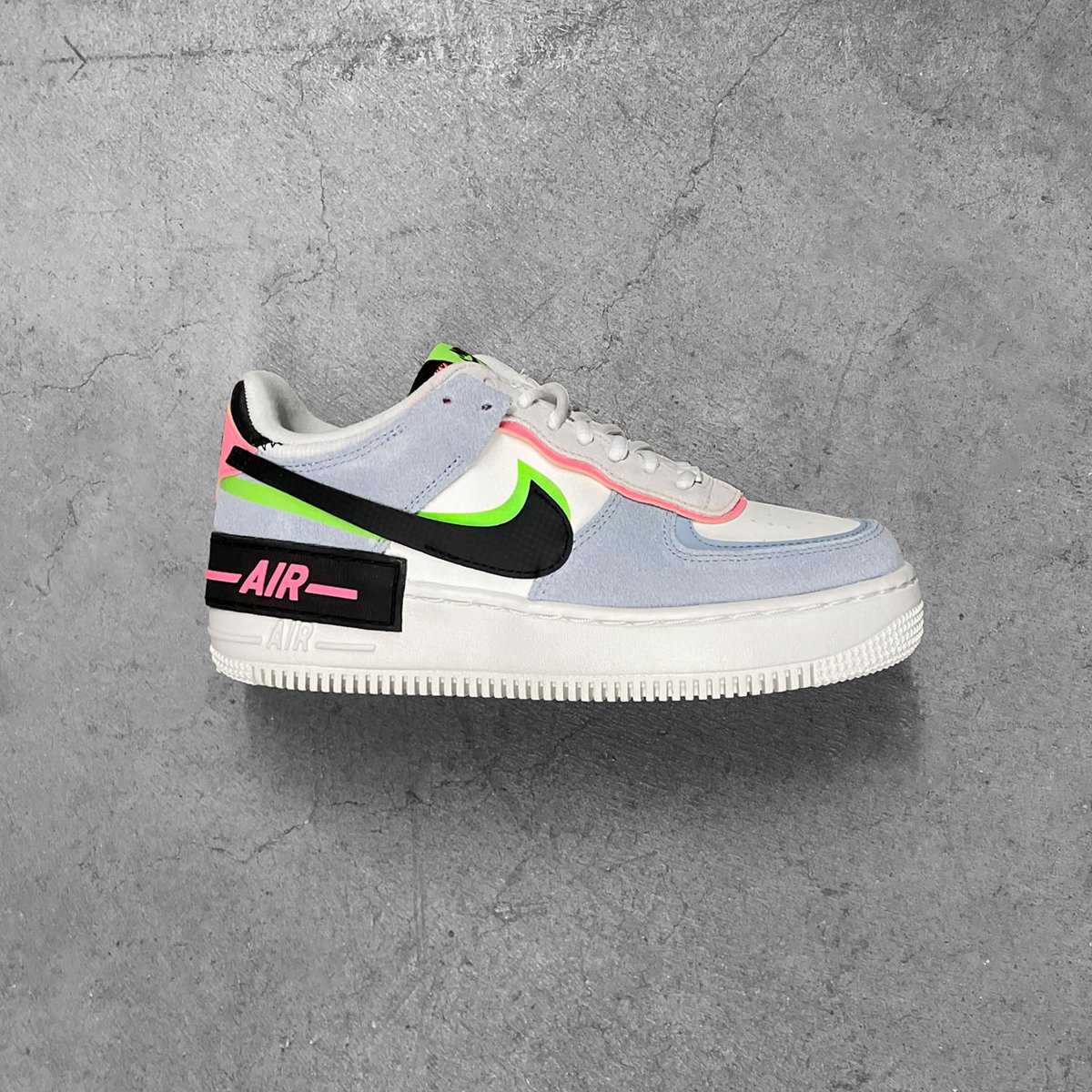 Nike Air Force 1 Shadow || In Sail/Black-Sunset Pulse-Light Armory Blue. Available now in-store at our Las Vegas Location FCFS. #CRSVR #Nike #AirForce