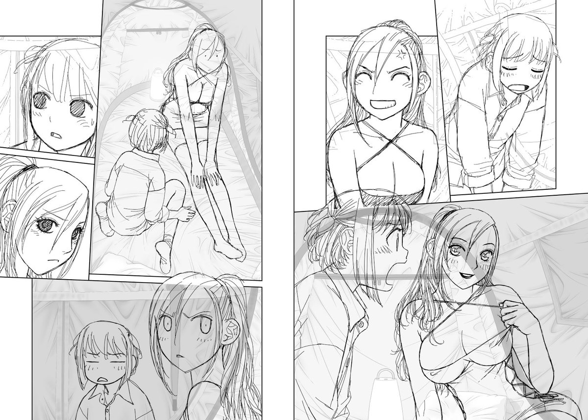 あいかわらずショートスリープなオイラですが今日はちょっと早めにおやすみなさいなのです(*≧▽≦)ノシ))

先に背景を作っているのでちょっと見え難いですが、見開き単位で作業してた連載の下描き台詞フキダシ擬音無しバージョンっす…25↓ 