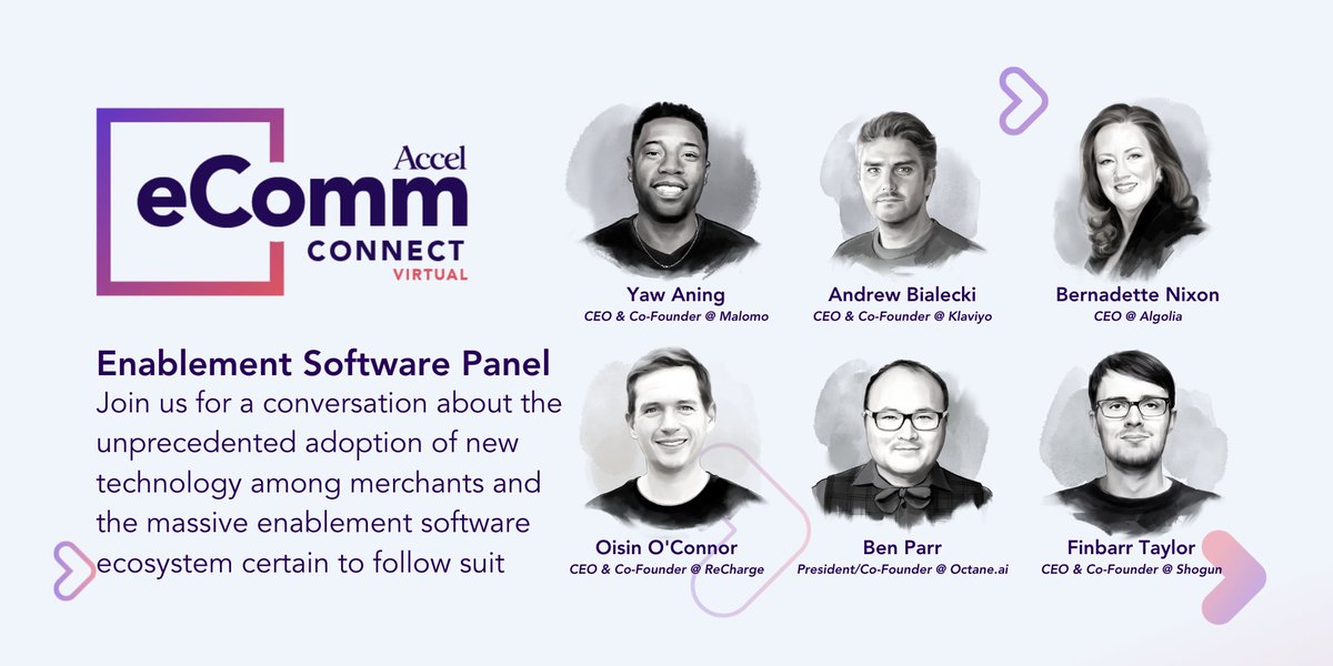 Accel (@accel) on Twitter photo 📣 This week, we're unveiling our Enablement Software panel.
Join us at #eCommConnect2021 on 6/16 to hear from <a href="/ping_accel/">ping li</a>, <a href="/finbarr/">Finbarr Taylor</a>, <a href="/abialecki/">Andrew Bialecki</a>, <a href="/OisinO/">Oisin</a>, <a href="/bvnixon/">Bernadette V. Nixon</a>, <a href="/benparr/">Ben Parr</a>, and <a href="/YawA/">Yaw Aning</a>.
Register here: ecommconnect.accel.com 📣 This week, we're unveiling our Enablement Software panel.
Join us at #eCommConnect2021 on 6/16 to hear from <a href="/ping_accel/">ping li</a>, <a href="/finbarr/">Finbarr Taylor</a>, <a href="/abialecki/">Andrew Bialecki</a>, <a href="/OisinO/">Oisin</a>, <a href="/bvnixon/">Bernadette V. Nixon</a>, <a href="/benparr/">Ben Parr</a>, and <a href="/YawA/">Yaw Aning</a>.
Register here: ecommconnect.accel.com