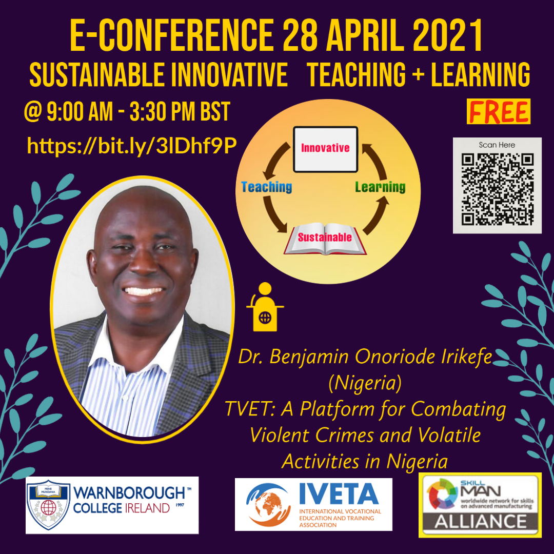 Warnborough's tweet photo. Check out some of our scheduled #speakers and the countries represented. https://t.co/NYcP1X3pQe
#WarnboroughCollege together with #IVETAEurope and the #SkillNetAlliance are running our first #eConference for 2021 on April 28. Register now!
#virtual #TVET #skill #online #skills https://t.co/Lv2D3zAVRK