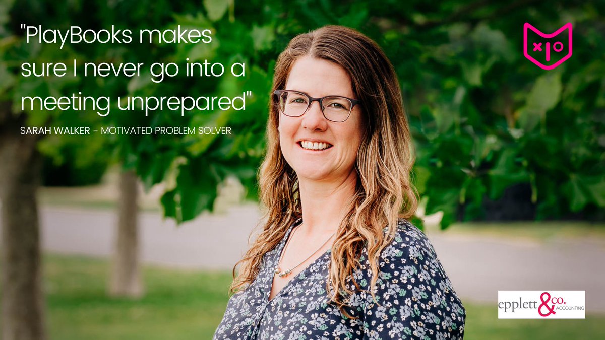 PlayBooks_Live's tweet photo. In our first customer impact story Sarah Walker shares how PlayBooks is helping to streamline meeting processes and improve client experience. Read her full story here > https://t.co/wCwsEiPFKi https://t.co/89QCJaKidJ