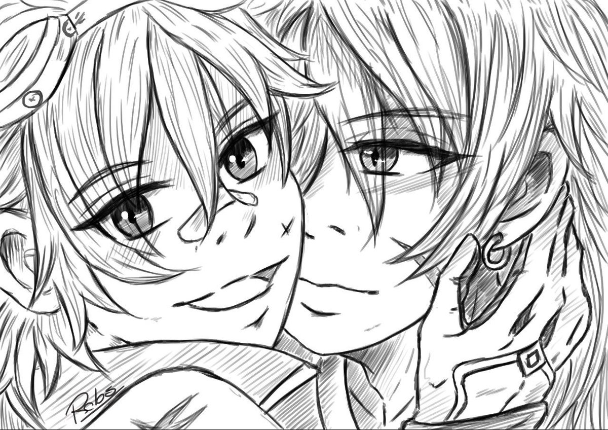 drawingwithrobs's tweet photo. fast sketch of this two babies 🥺💕
#RazorBennett #genshinimpact https://t.co/6Jd7WDftrR