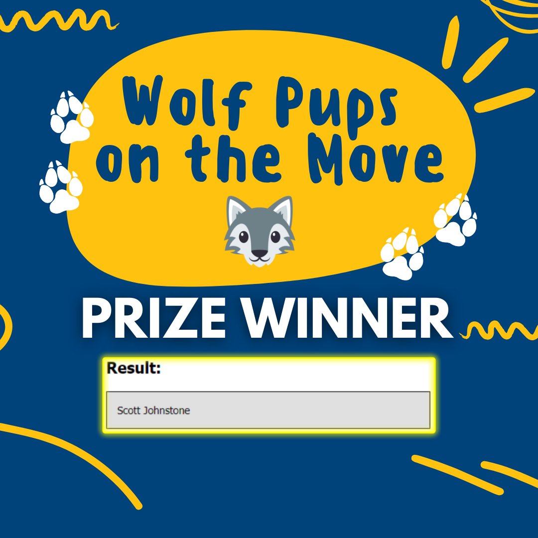 Congratulations goes out to Scott Johnstone for winning our Wolf Pups on the Move Prize Pack! Scott (and his sister Evie!) successfully completed all 50 hours of activity during our Wolf Pups on the Move Challenge, and we couldn't be prouder!