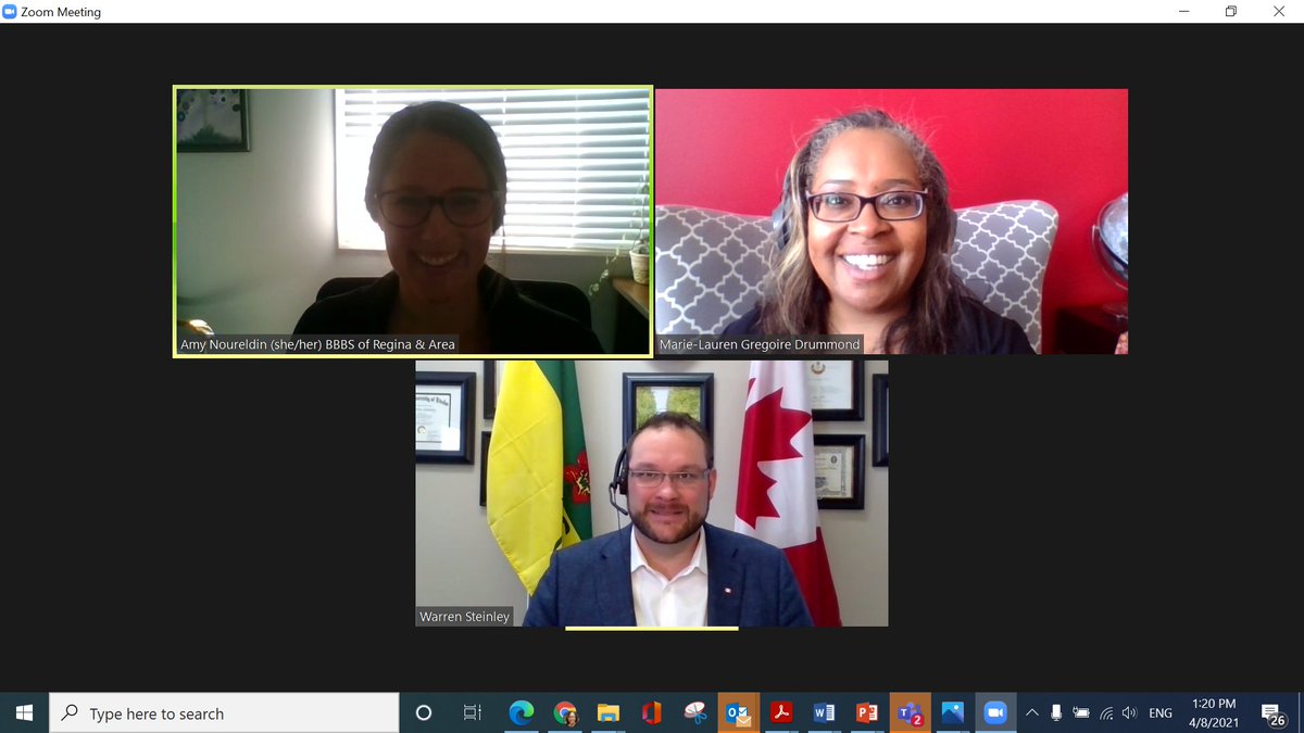 In a 2020 survey, youth who had regular contact with their mentor reported feeling more supported, less isolated and anxious. Thank you MP <a href="/WarrenSteinley/">Warren Steinley</a> for taking the time to discuss how we can continue to support our youth throughout COVID! #BBBSHillWeek #cdnpoli <a href="/BBBSRegina/">BBBS Regina & Area</a>