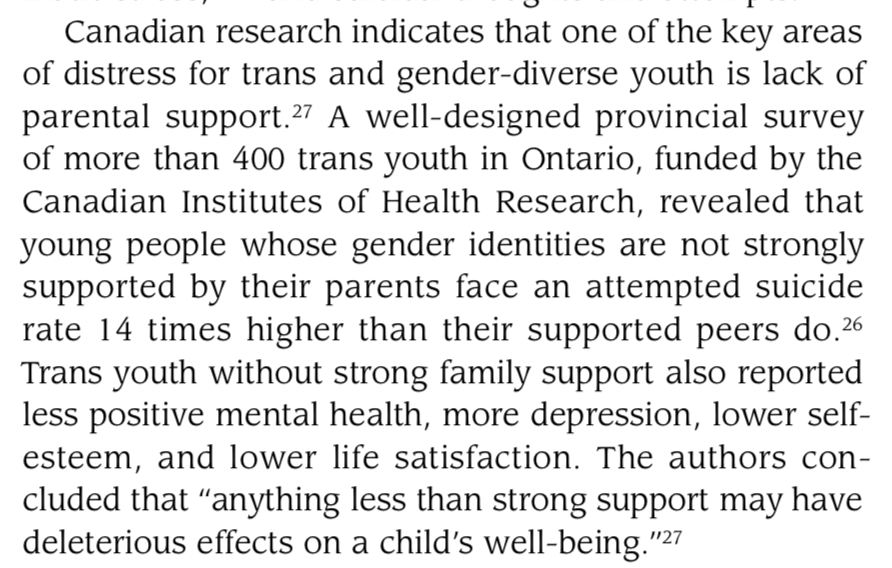 ...this approach has gained favor because of other research demonstrating the *very real harm* associated with *disaffirming* trans children's gender identities (such as studies cited in this review:  https://www.cfp.ca/content/64/5/332.short). so in other words, this is a balancing act...
