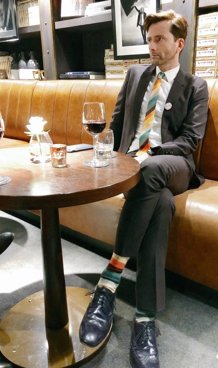 April 8th: Favourite outfit.Love all the velvet suits, the colourful trousers, the flower shirts and the flamboyant ties and socks, and I really like how he also wears nerd shirts sometimes. Can't choose just one but I have a soft spot for flower shirts and bold ties and socks.