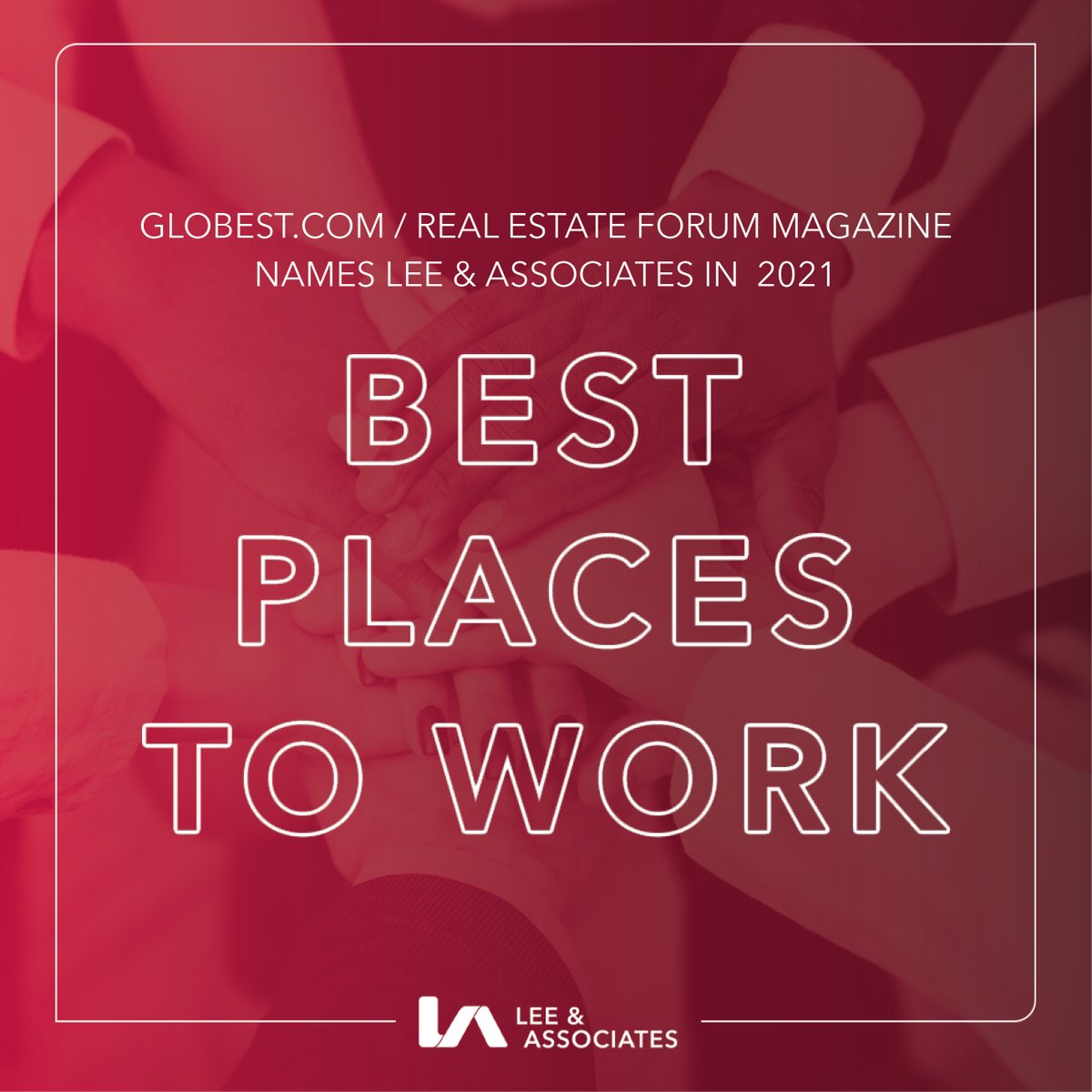 Lee & Associates is proud to be named as one of GlobeSt's 2021 Best Places to Work! 

 #LeeAtlanta #CRE #LeeandAssociates #Congratulations #Globestreet#CommercialRealEstate #AtlantaCRE