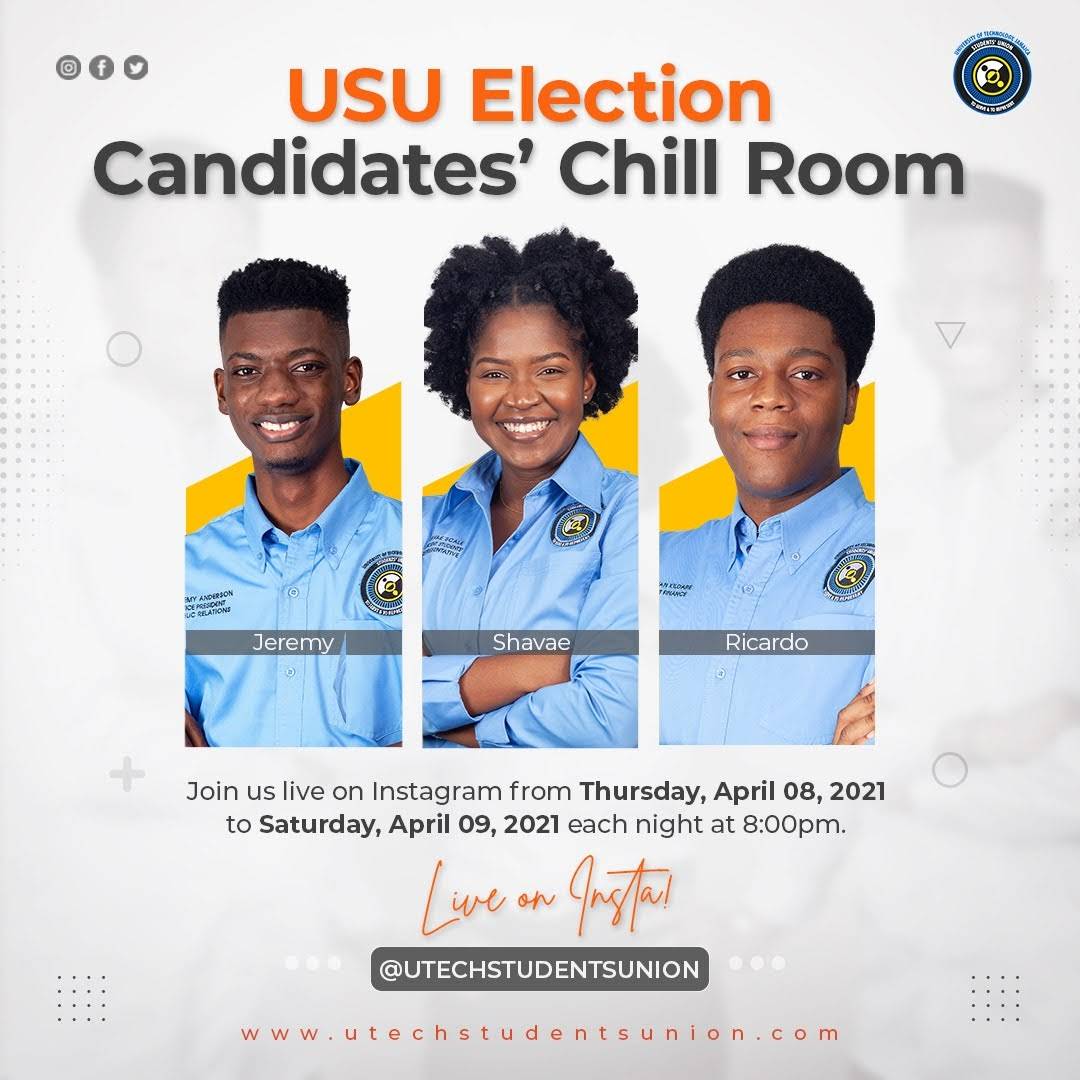UTStudentsUnion's tweet photo. Come out and have some fun with your 2021 USU Election Candidates tonight!!!
Join us live on Instagram @utechstudentsunion to learn a little bit more about your candidates!
💥💥💥💥💥💥💥💥💥💥💥
#UtechVotes2021
#USUCouncil
#UtechStudentsUnion https://t.co/sVJ4Tdk6qi
