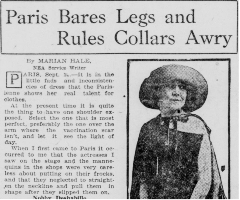 …but of course, consumer capitalism was already rising to the challenge. New fashions, baring one arm catered to the fact that most women had one scarred arm. Celebrities wore jewelry to cover up unsightly scars.