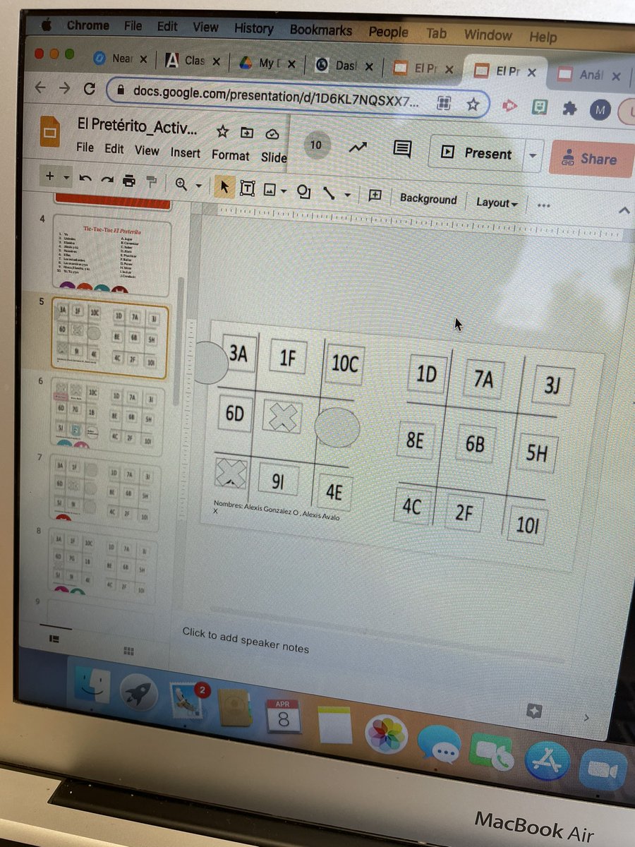 Students having fun as they play some tic-tac-toe as they conjugate verbs in Spanish online and in person. <a href="/SummitHS_Bears/">SUMMIT COLLEGIATE HIGH SCHOOL</a>