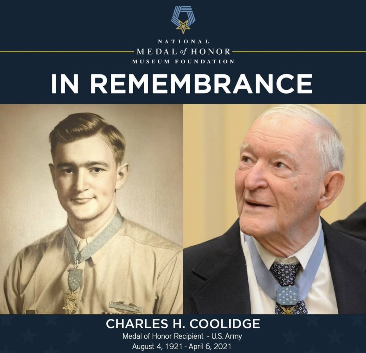 With deep condolences to his family and friends. #MoH #CMOHS #CharlesCoolidge