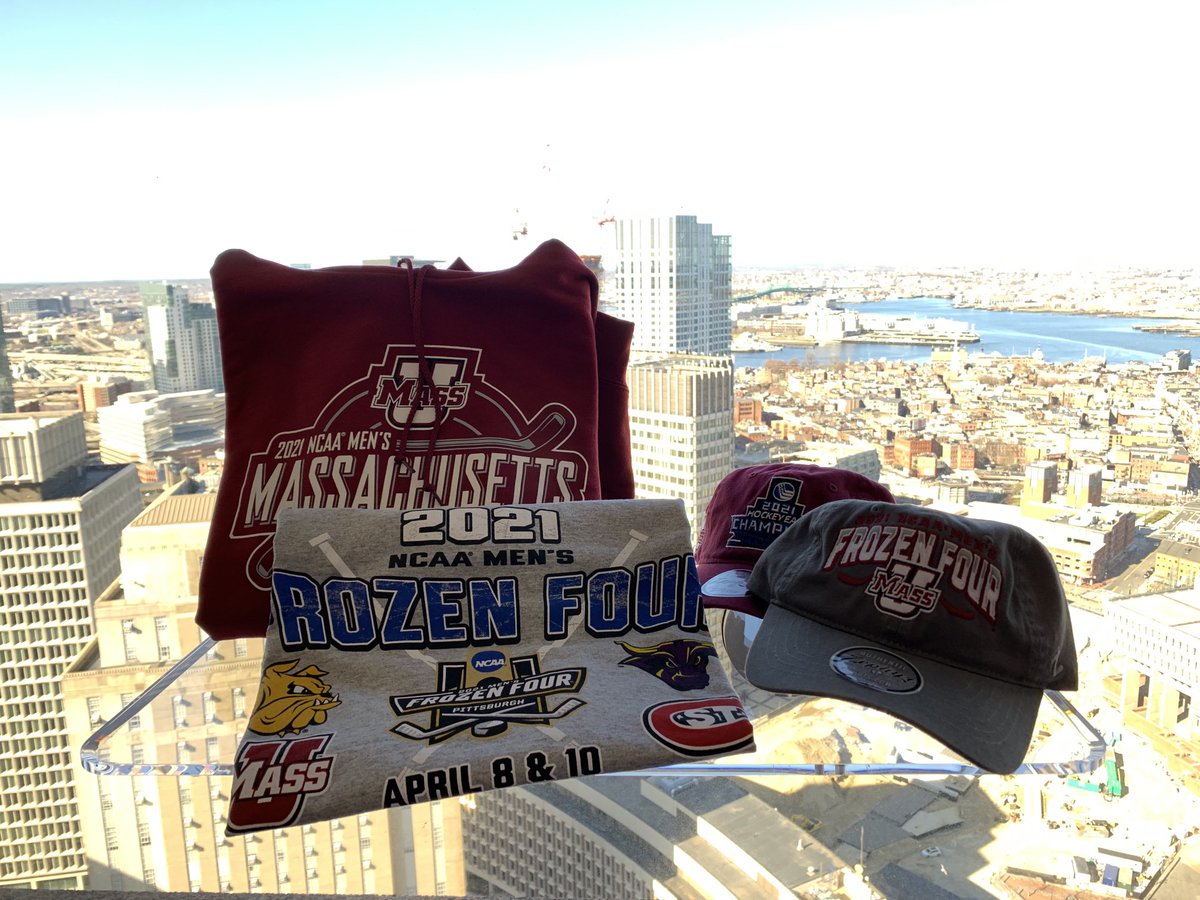 Frozen Four ⁦@TheUMassClub⁩ ! We’re ready for the action. Games playing in the Club Lounge and gear available for purchase. Come cheer on UMass! #frozenfour #umassamherst #umassathletics