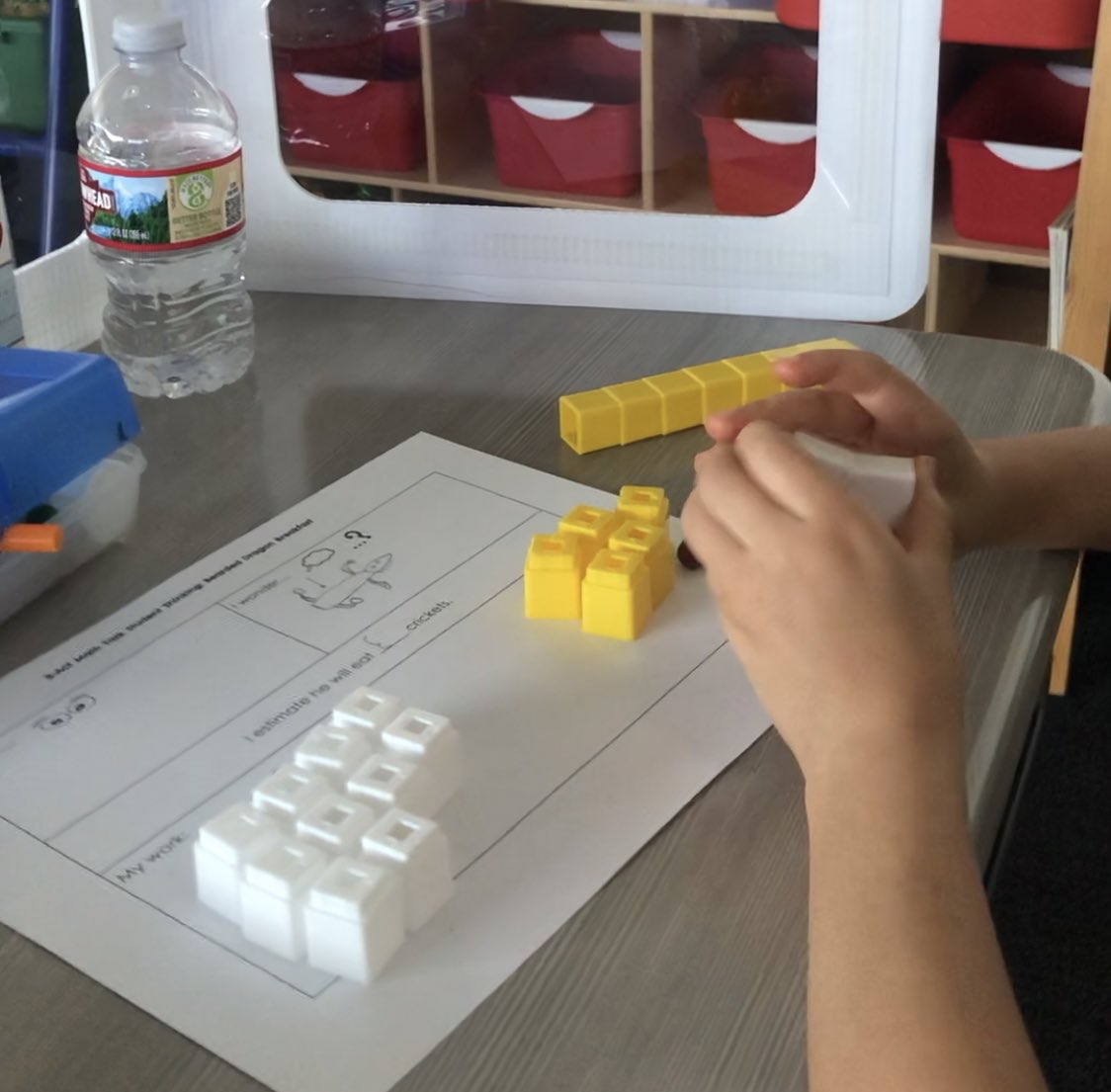 MrsLanhamSDGVA's tweet photo. Today’s #kindergarten #3ActMathTask featured my 9 year old’s #BeardedDragon! The videos of him eating #crickets and #mealworms made #Kindergarten #mathematicians extremely curious and engaged! Lots of great #noticings #wonders #thinking and #strategies! https://t.co/POIkSZ0afM