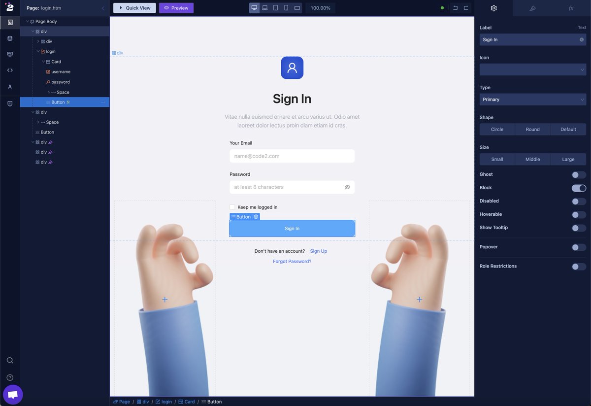 sakalsiz's tweet image. I am thrilled to announce, we are opening Code2 as an early access for everyone. It is time to build you dream web app without coding. code2.io @code2io #NoCode
