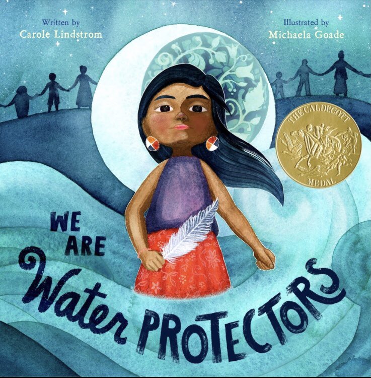 MissFarrKinder's tweet photo. This week’s round ended in a tie! Today the tie-breaking vote was cast and “We Are Water Protectors” by @CaroleLindstrom pulled ahead for the win. Next week will be the championship round! #MarchMadnessBookTournament https://t.co/QVfd1R2PVc