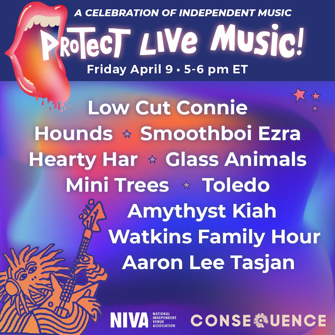 We are on this FRIDAY <a href="/consequence/">CONSEQUENCE</a>'s #ProtectLiveMusic fest supporting <a href="/nivassoc/">NIVA - National Independent Venue Association</a>! 
Get your free ticket: Consequence.net/plm