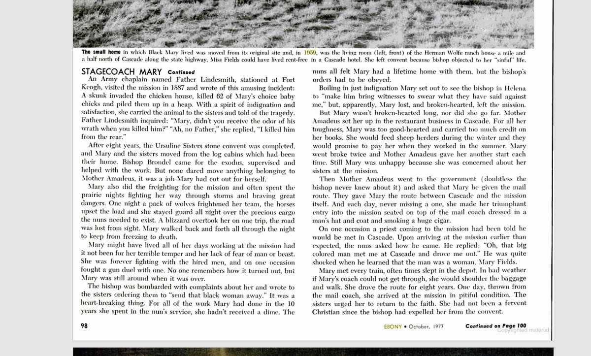 And here's the Gary Cooper article from Ebony magazine about Stagecoach Mary Fields