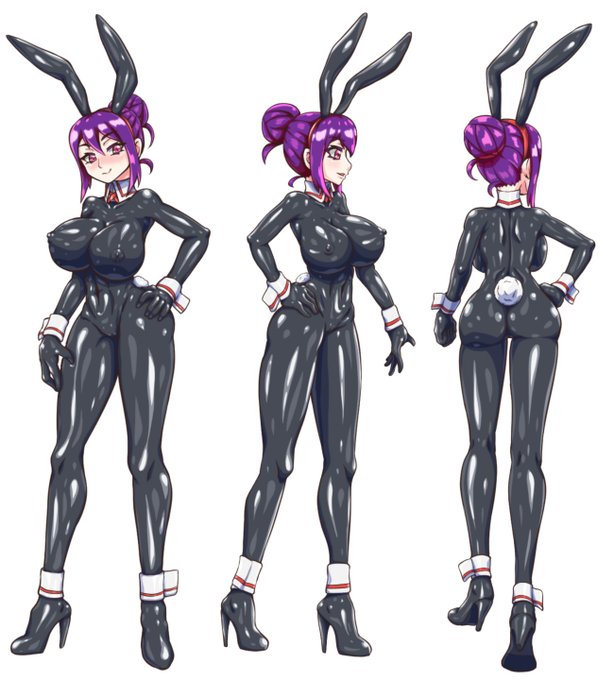 新作進捗状況報告
メインキャラの三面図公開
基本絵は全身ラバーverと逆バニーverの2パターンがあります。
今作は前作の「サキュバスラバー」を一旦置いといて、寝室システムとか回想シーンっぽい単発型のCG集を出品する予定です。
一度逆バニー描きたかったんじゃい 