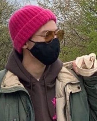 the pink iconic beanie