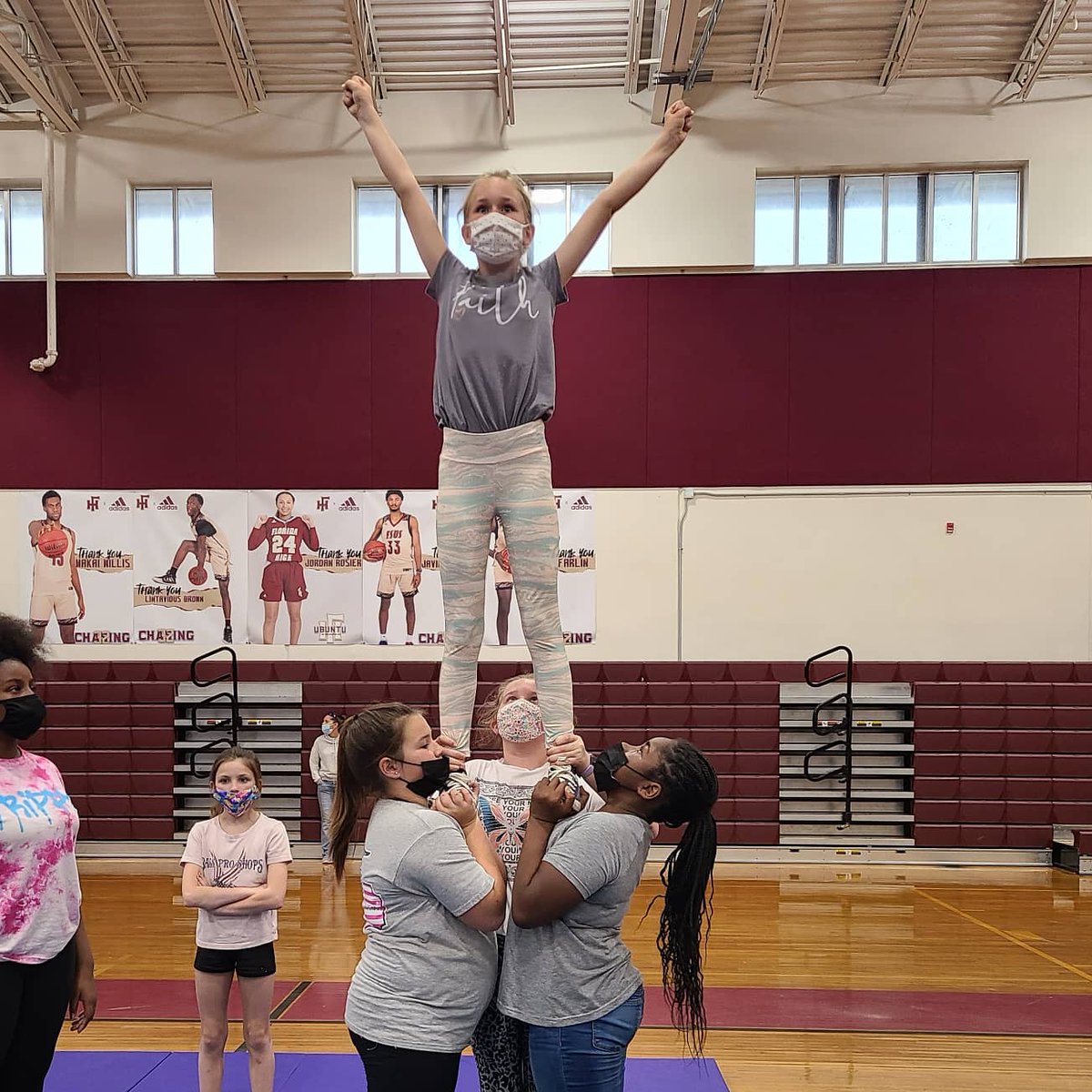 FLHighCheer's tweet photo. Thank you to everyone who came out to our stunt clinic tonight! The future is bright for FHS Cheer. Some of our soon to be middle schoolers were able to achieve preps tonight for the first time. We are so proud of them! #FHSCheer https://t.co/CrbOArRR7X