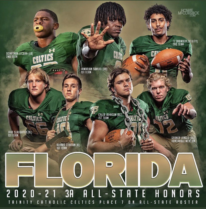 Bunch of dudes! <a href="/TCFootballOcala/">Trinity Catholic Celtics Football</a> 🍀☘️ #AllState  #poundtherock