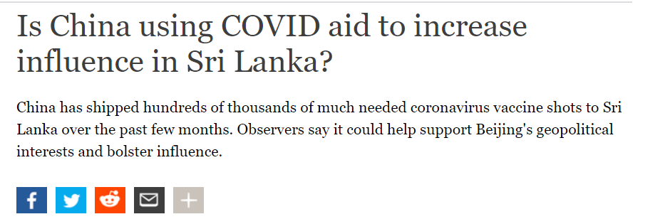 shakthi721994's tweet photo. @dwnews's @Wisheikh recently interviewed me, @AsangaAbey and @samarajiva on China's engagement with Sri Lanka during the Covid-19 crisis. #China #VaccineDiplomacy #lka #SriLanka #Maskdiplomacy You can find the article here: https://t.co/ROEPd6pSCM https://t.co/ah2cOp4XqY