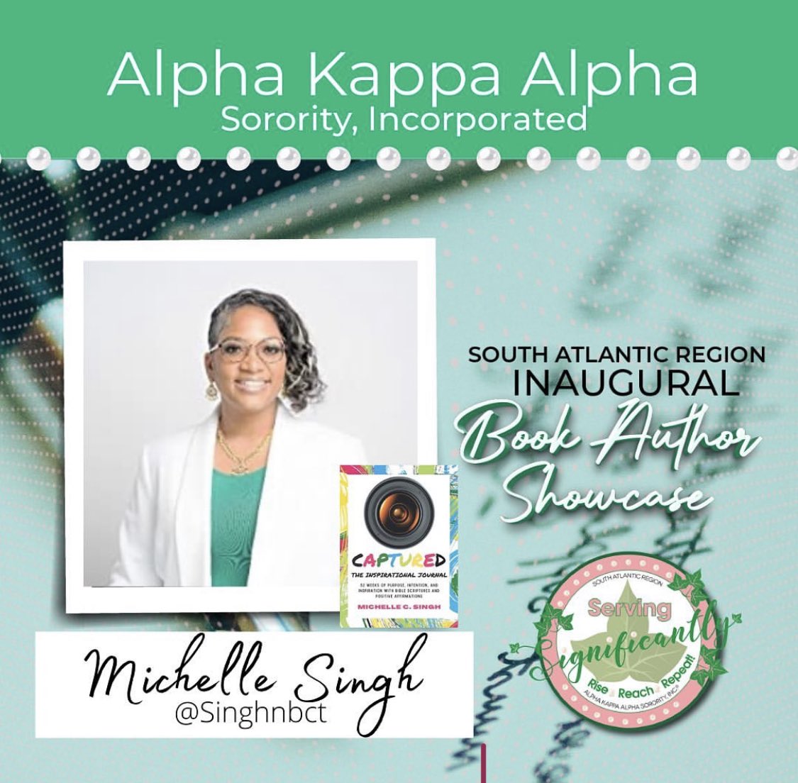 msinghDisrupt's tweet photo. Iβm honored to share that Iβll be one of the authors featured on the Book Author Showcase panel for the Alpha Kappa Alpha Sorority, Inc. South Atlantic Regional conference. #AKA1908 #AKASARC #MiamiAKAs π·ππππππ·
https://t.co/mjNlJTCIhL https://t.co/5bwoVoolpc
