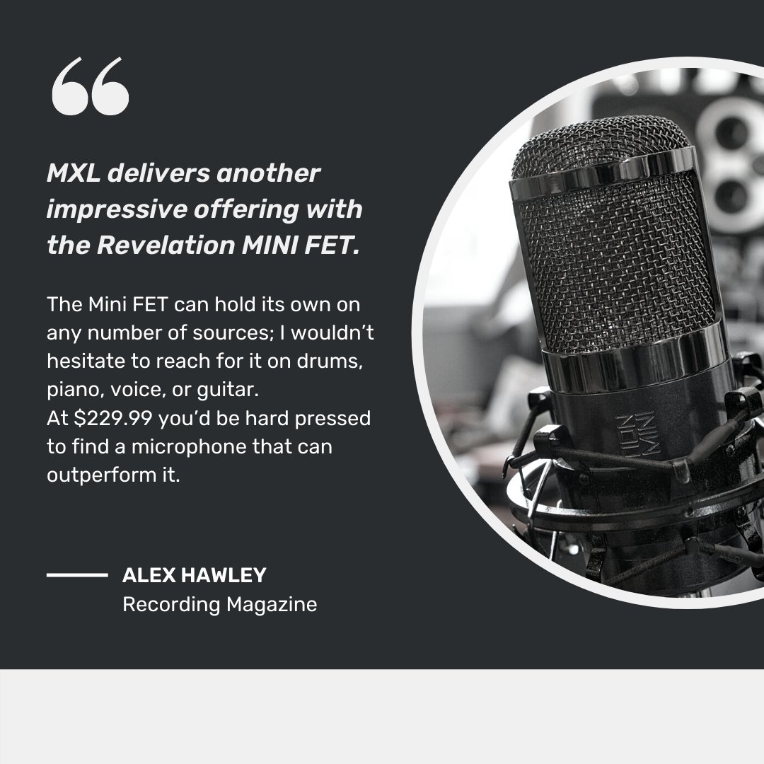 MXLmics's tweet photo. In case you've missed it...our Revelation Mini FET is pretty cool! 

#createwithmxl #mxlmics #studiomicrophone #condensermic #audioenginering #recordingengineer #musician #vocalist #drummer #singer #pianist #guitarist #homestudio #musicstudio #studio https://t.co/mDgWJCfXF2