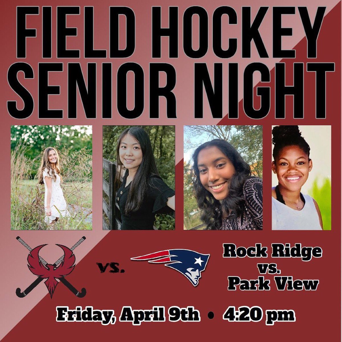 Come out tomorrow night to celebrate this amazing group of seniors as they take on Park View! 🔥🏑🔥