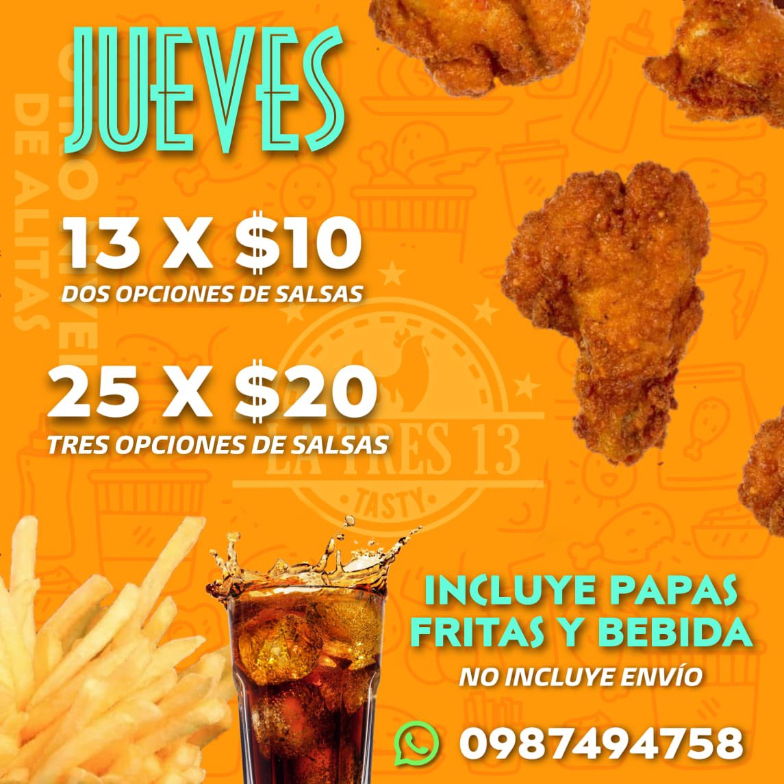 latres13ec's tweet photo. Bueeeeenass 😁 Bueeeenaaas 😉

Ya que Instagram y Facebook están caído 😌😅 #LaTres13ec Estamos listos para llevarles felicidad a casa 🍗🍟 no olviden de realizar sus pedidos al wsp https://t.co/fLkdFkooMJ https://t.co/sFxeiWC5mc
