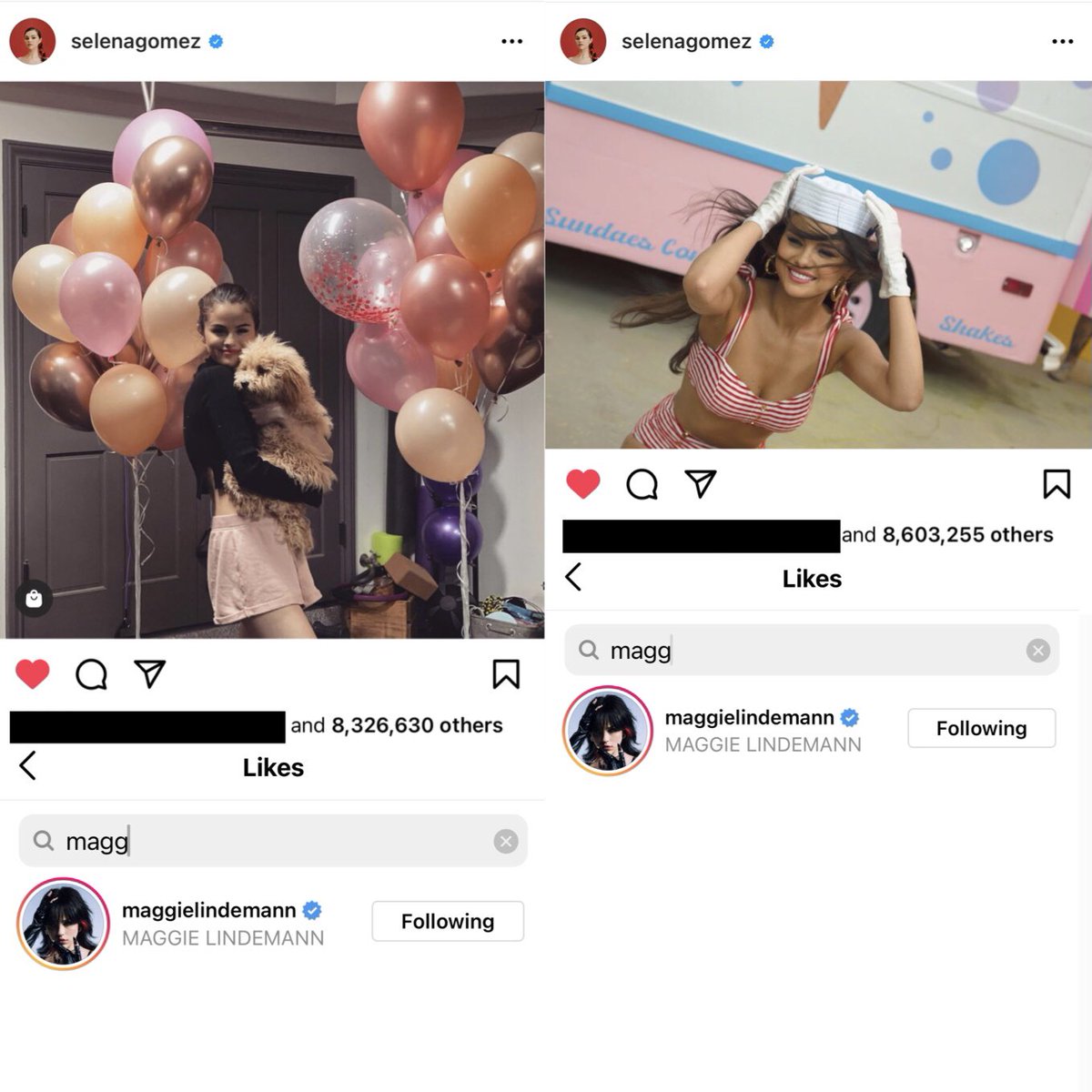 maggie follows Selena on Instagram and here are some times she’s liked her pictures 