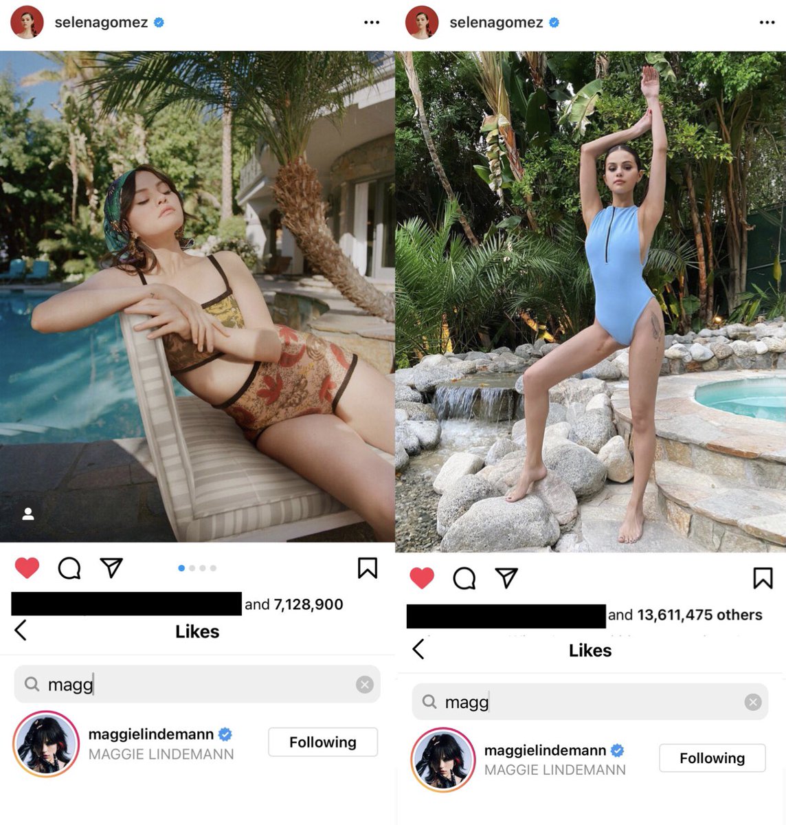 maggie follows Selena on Instagram and here are some times she’s liked her pictures 