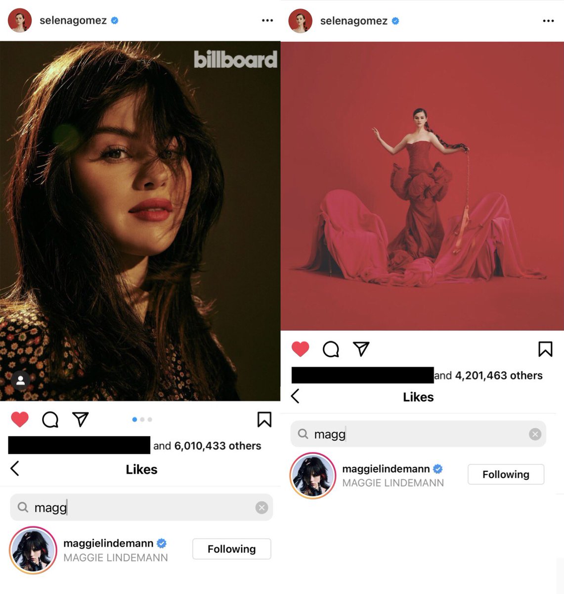 maggie follows Selena on Instagram and here are some times she’s liked her pictures 