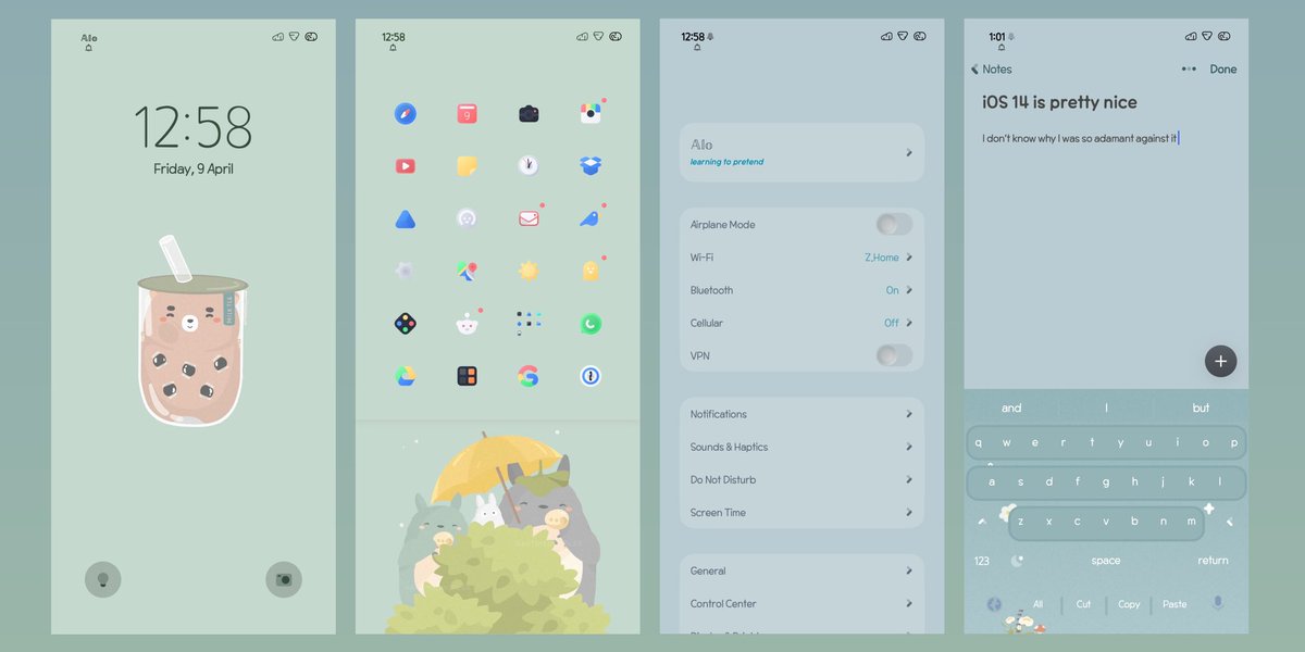 Alo (@alolastmoment) on Twitter photo My first iOS 14 setup
β’ NimbusEvo icons
β’ Kaleidoscope, Laetus, SB <a href="/SparkDev_/">Spark</a>
β’ NoSettingsIcons <a href="/JunesIphone/">JunesiPhone</a>
β’ Sye16 statusbar <a href="/xxSomnus/">πΈδΈΆπ©.ππͺπ</a>
β’ Lynx <a href="/MTAC8/">D.F.</a>
βοΈ I canβt share the walls, but you should check out the original artist on Instagram; called Naptimedoodler My first iOS 14 setup
β’ NimbusEvo icons
β’ Kaleidoscope, Laetus, SB <a href="/SparkDev_/">Spark</a>
β’ NoSettingsIcons <a href="/JunesIphone/">JunesiPhone</a>
β’ Sye16 statusbar <a href="/xxSomnus/">πΈδΈΆπ©.ππͺπ</a>
β’ Lynx <a href="/MTAC8/">D.F.</a>
βοΈ I canβt share the walls, but you should check out the original artist on Instagram; called Naptimedoodler