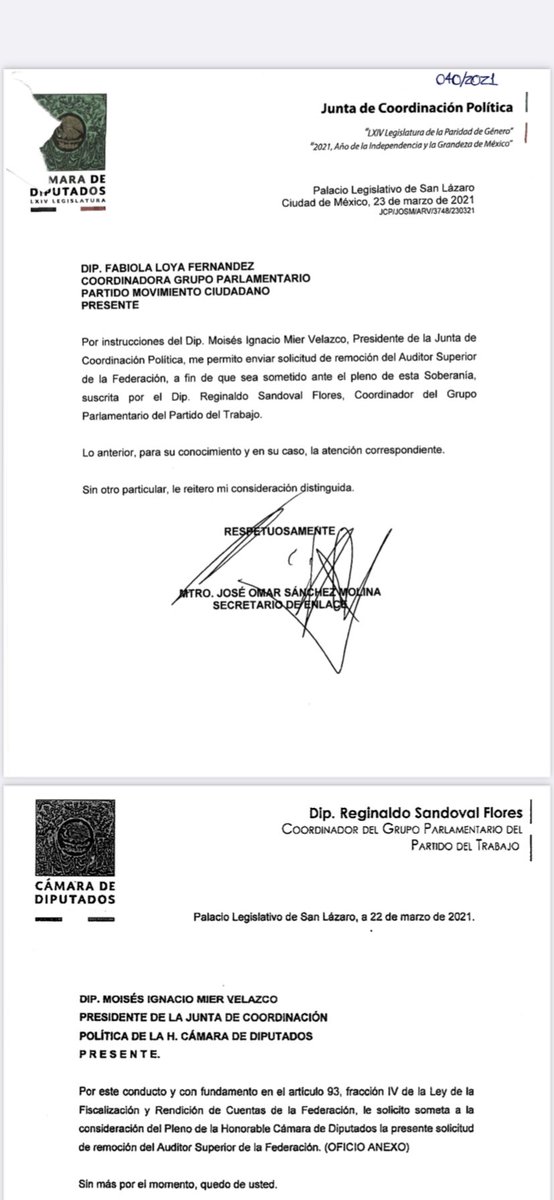 Mario Di Costanzo (@mario_dico50) on Twitter photo OJO URGENTE ; El Presidente de la Junta de Coordinación de la Cámara de Diputados ( Morena) acaba de solicitar la REMOCIÓN DEL AUDITOR SUPERIOR DE LA FEDERACIÓN <a href="/ASF_Mexico/">Auditoría Superior</a> . Es lo malo de tener mayoría en Cámara ! Voto Útil 2021 ! OJO URGENTE ; El Presidente de la Junta de Coordinación de la Cámara de Diputados ( Morena) acaba de solicitar la REMOCIÓN DEL AUDITOR SUPERIOR DE LA FEDERACIÓN <a href="/ASF_Mexico/">Auditoría Superior</a> . Es lo malo de tener mayoría en Cámara ! Voto Útil 2021 !