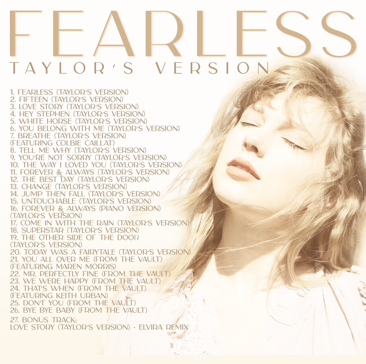 PopCrave's tweet image. .@TaylorSwift13 will release #FearlessTaylorsVersion tonight at midnight EST. It marks the first release of her re-recorded albums.

Which track are you most excited to hear re-recorded? 🎶