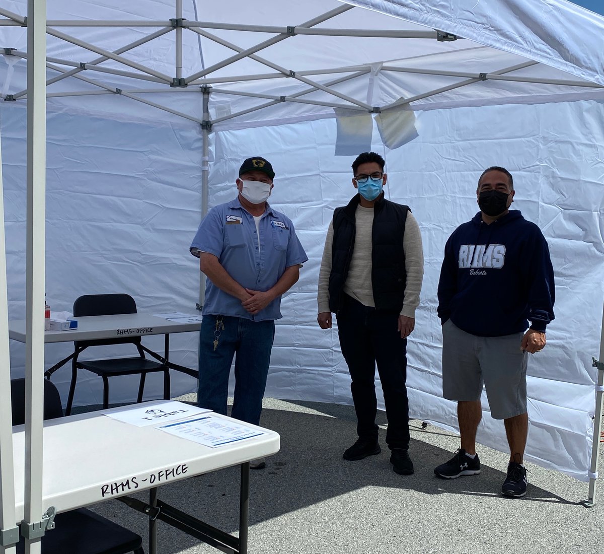Rolling Hills rocked the surveillance testing setup today. A big shout out to Chem (Lead Custodian) and James (Campus Safety) for all your work to make the day run smoothly. We tested 52 employees today! #pvusdmerit #safetyfirst