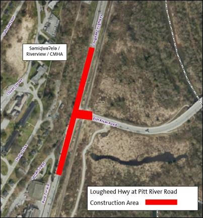 TRAFFIC ALERT: Road repaving and lane marking work will take place on Lougheed Highway at Pitt River Road on Friday, April 9 and Saturday, April 10 from 8 a.m. to 8 p.m. daily.